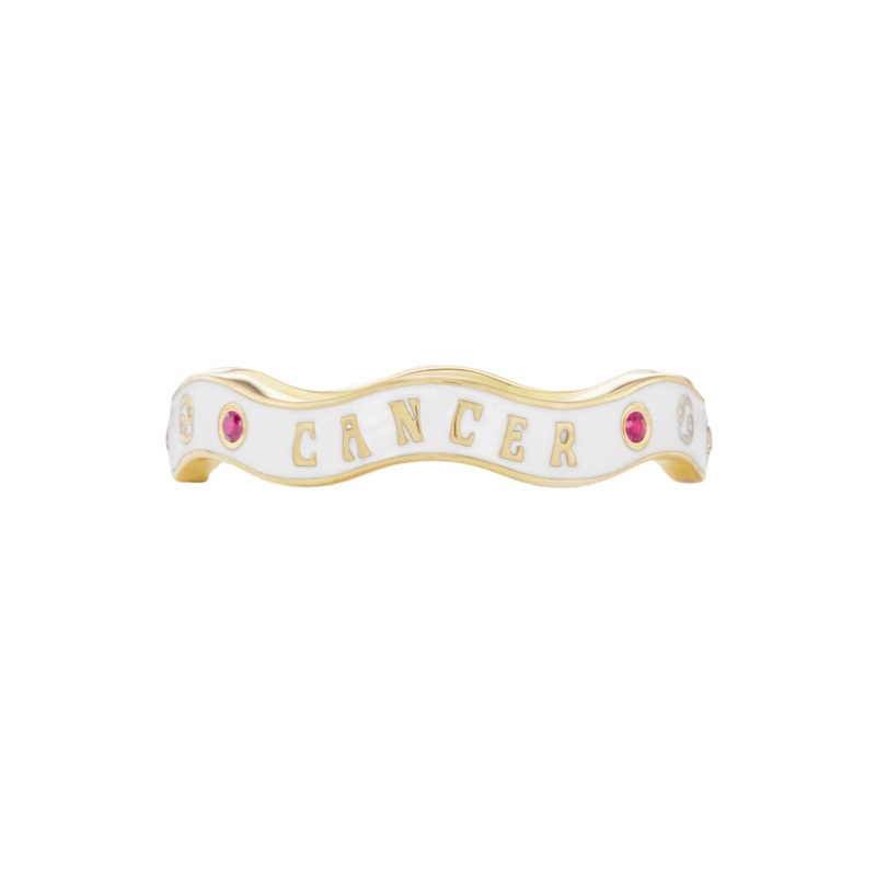Cancer Zodiac Enamel Wave Ring III