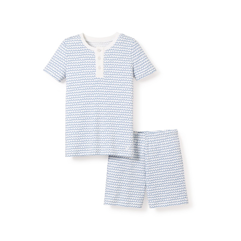 Kids Pima Snug Fit Pajama Short Set in La Mer