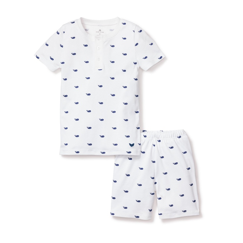 Kids Pima Snug Fit Pajama Short Set in Whales