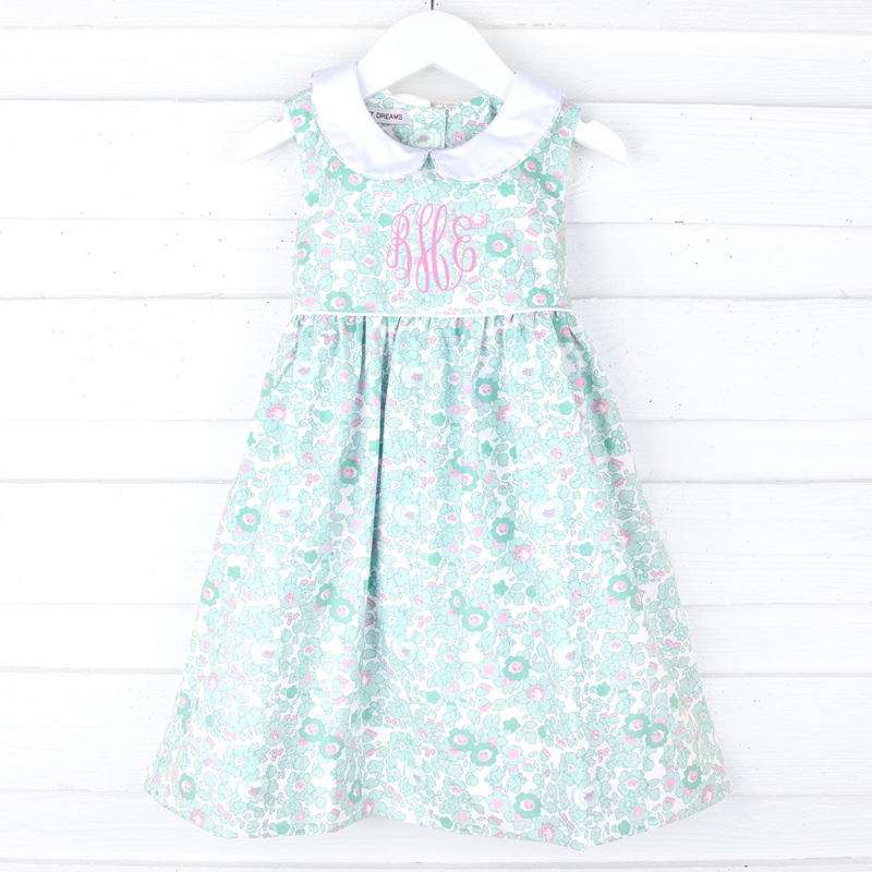 Marie Turquoise Flower Print Dress