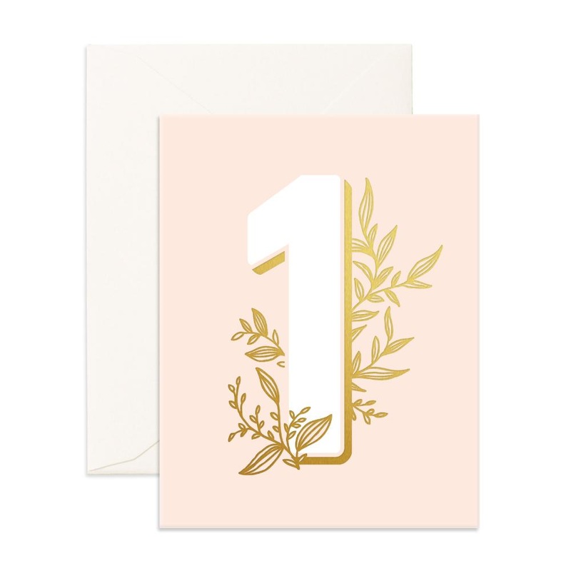 Number 1 Floral Greeting Card