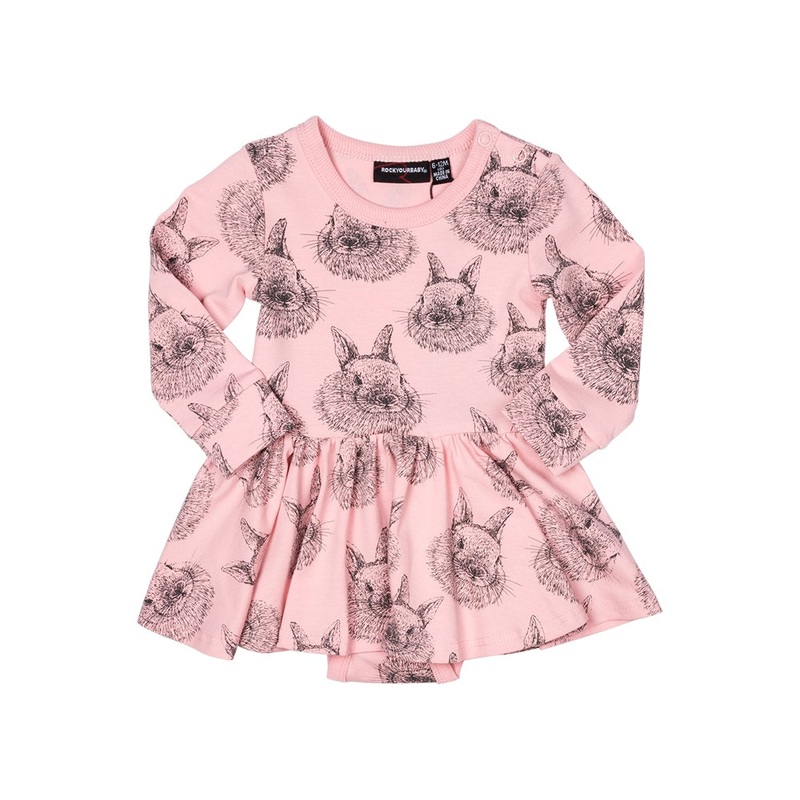 Rock your baby No Bunny But You  Baby Waisted Dress in multi colour print