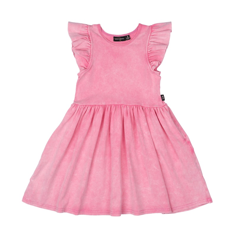 Rock Your Baby Pink Grunge Dress Pink Wash in Pink