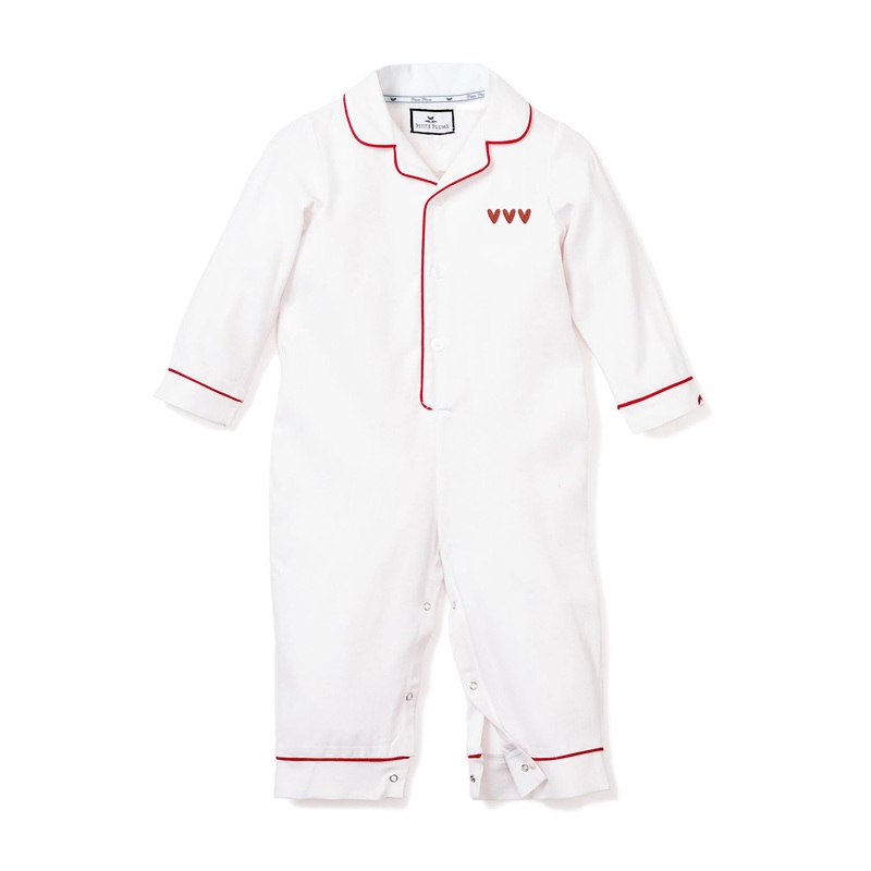 Valentines Collection Romper with Heart Embroidery