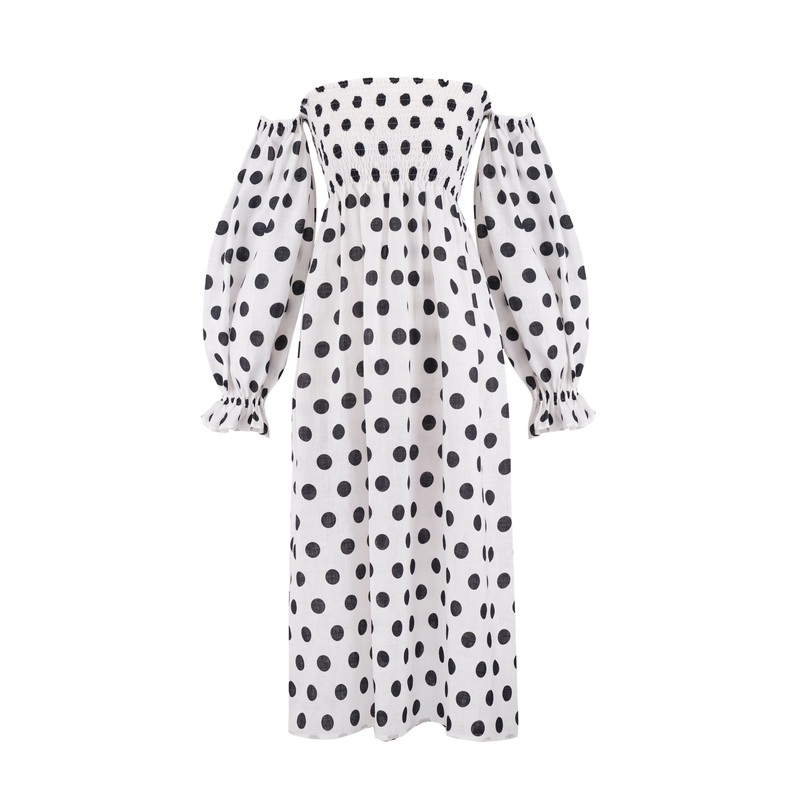 Atlanta Linen Dress in Polka Dot