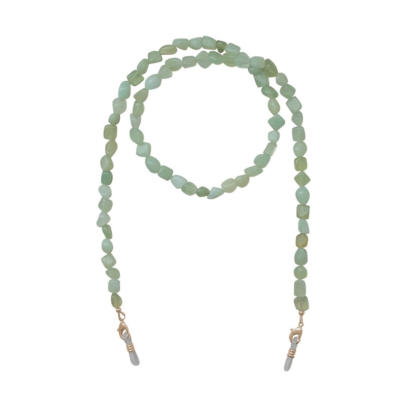 Gemstone Sunglass Chain in Light Green