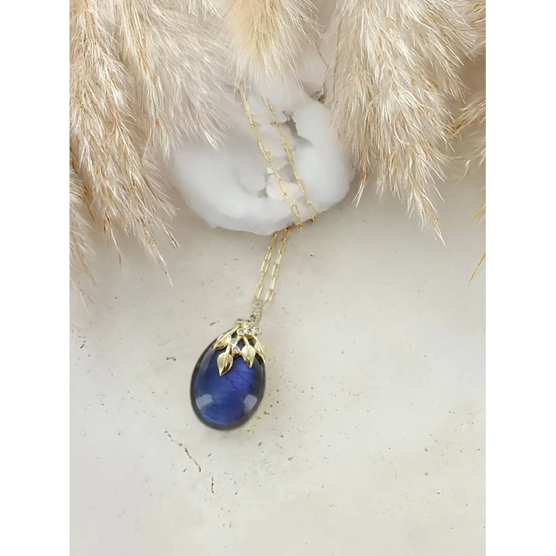 Labradorite Flora Drop Necklace