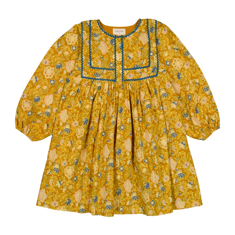 louis louise constantine dress indian flower saffron