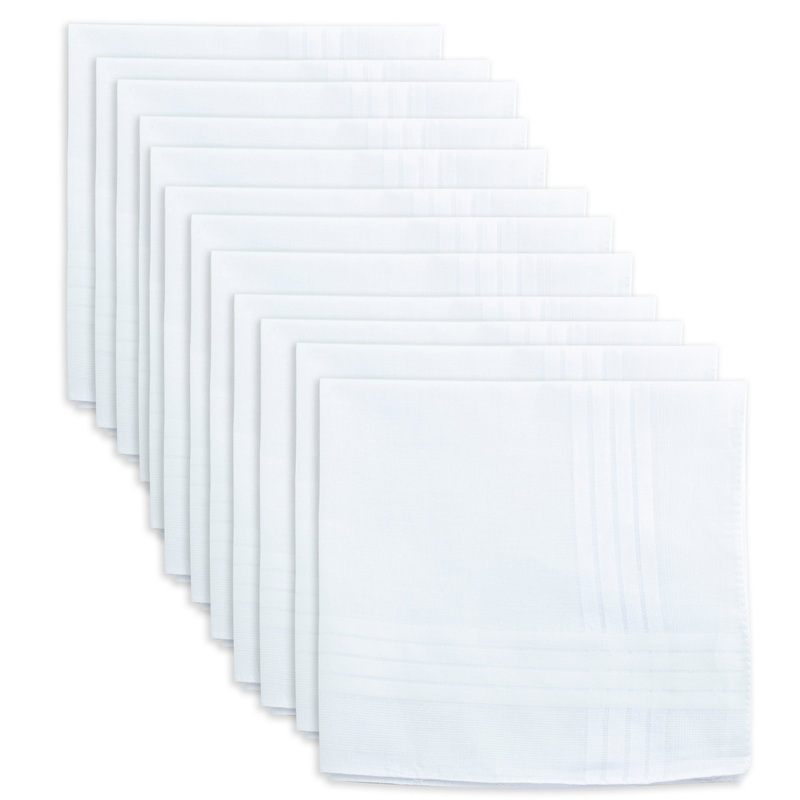 Men's Permanent Press Handkerchiefs 12 Count
