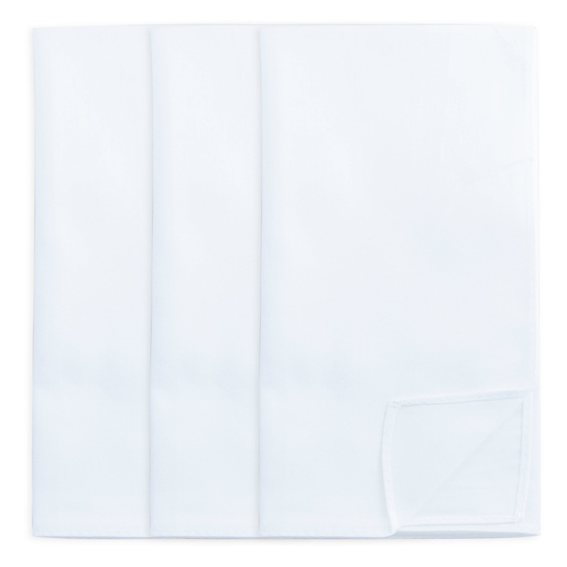 Men's White Cotton Handkerchiefs 3 Count
