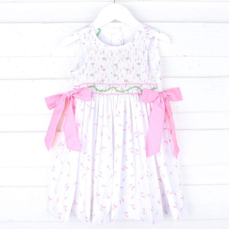 Spring Tulips Smocked Scarlett Dress
