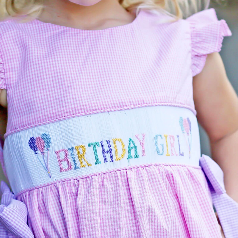 Birthday Girl Smocked Pink Beverly Dress