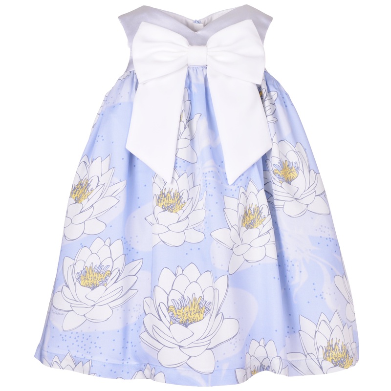 hucklebones sweetheart trapeze dress powder blue/daffodil
