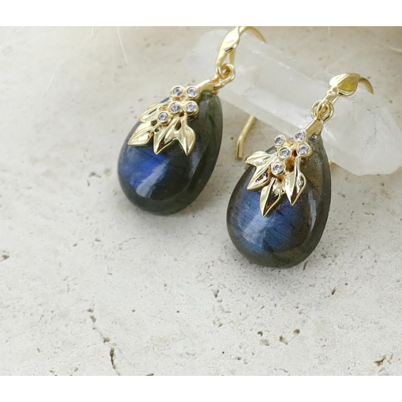 Labradorite Flora Drop Earrings