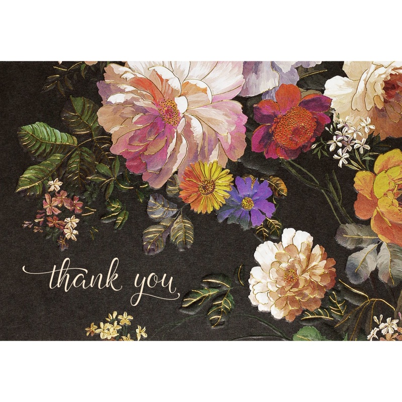 Midnight Floral Boxed Thank You Note Cards Set 332424