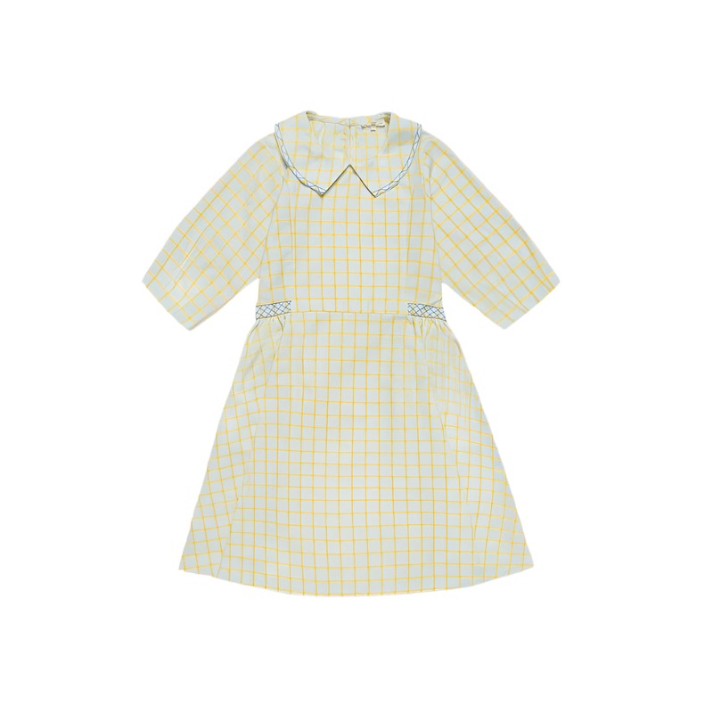 Push Pop Plaid Embroidered Dress