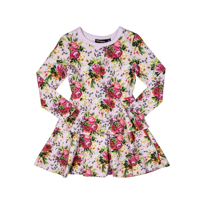 Rock your baby Bouquet Waisted Dress in multi colour print