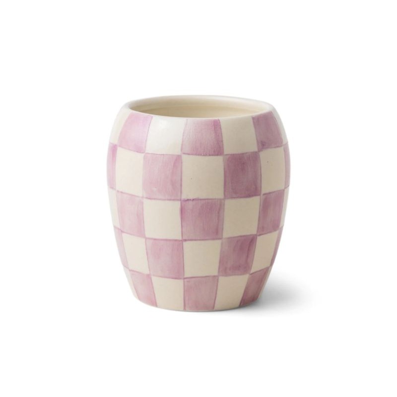 Candle - Lavender & Mimosa - Checkered - Lilac