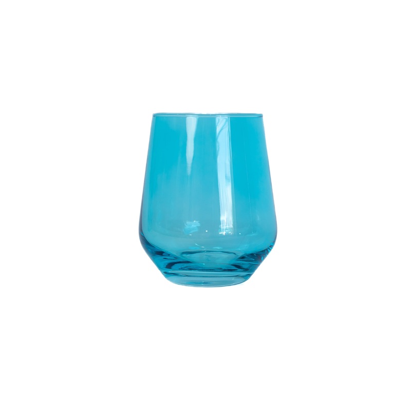 Estelle Colored Wine Stemless, Set of 6 in Ocean Blue