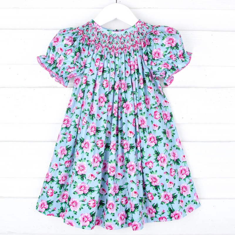 Secret Garden Pink Smocked Bishop Dress