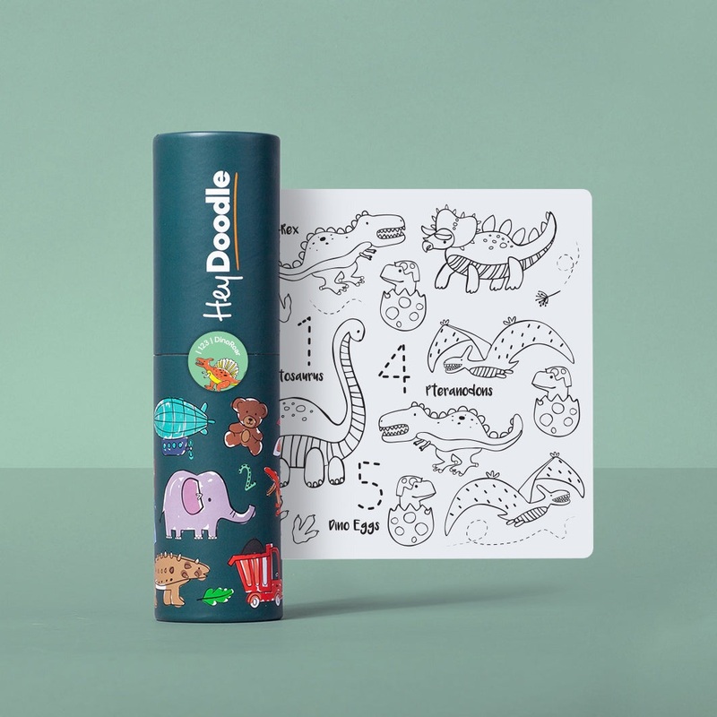 Hey Doodle Silicone Colouring Mini Mat - Dino Roar