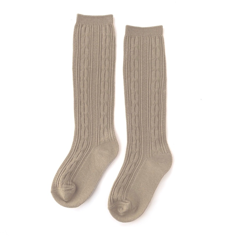 Oat Cable Knit Knee High Socks PR23494543287