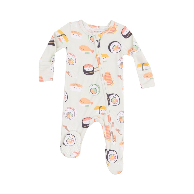 Sushi Green 2 Way Zipper Footie