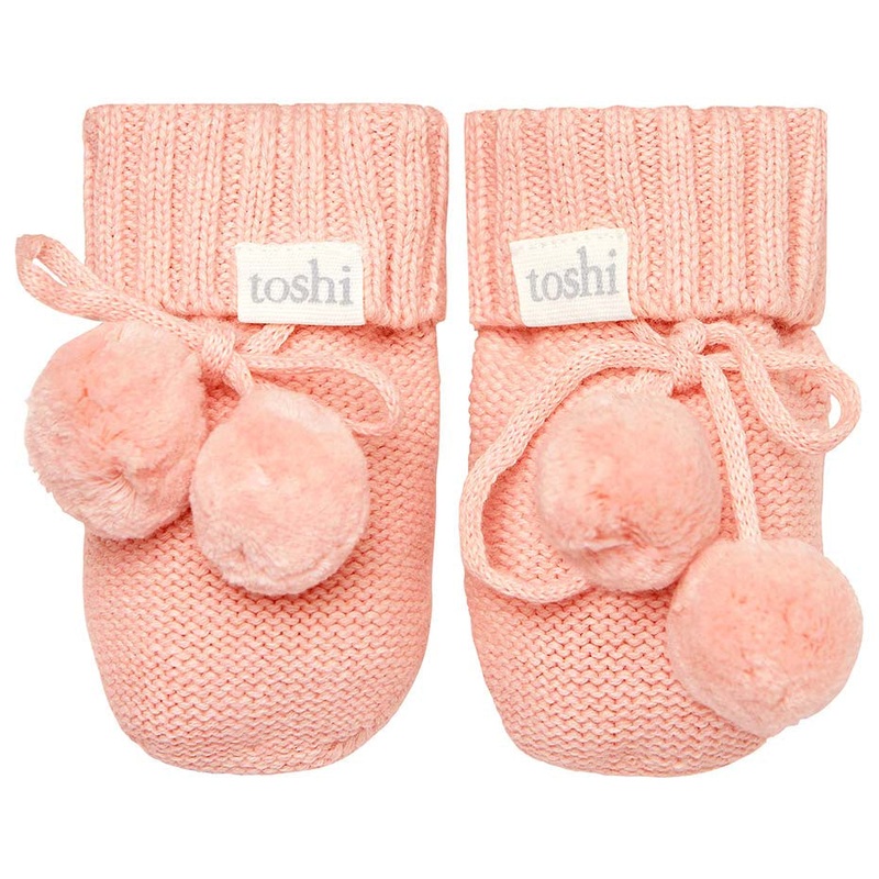 Toshi Organic Booties Marley Blossom in pink