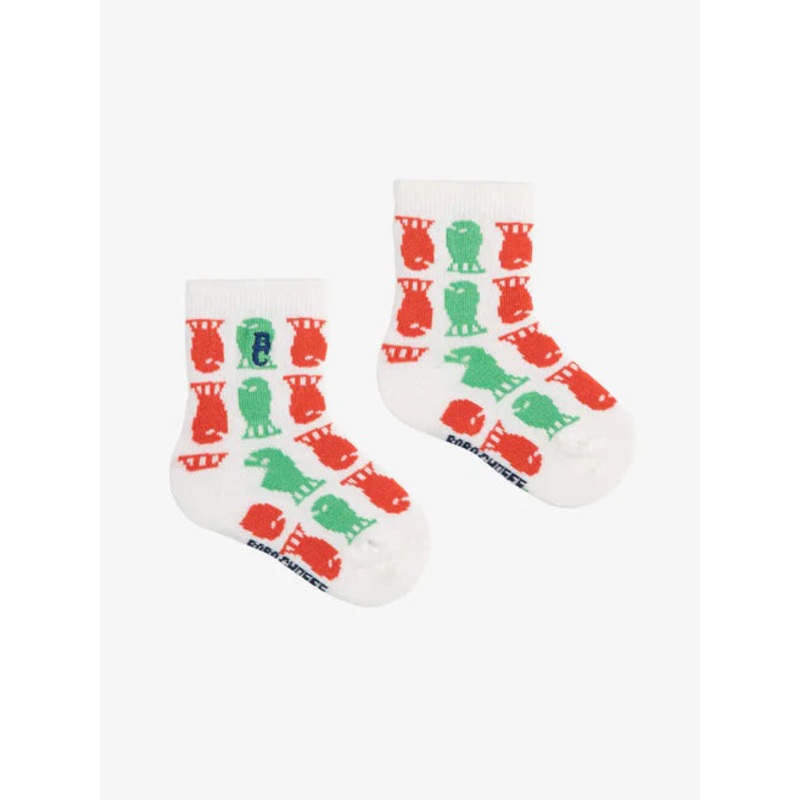 Baby Lucky Fish all over short socks | Green