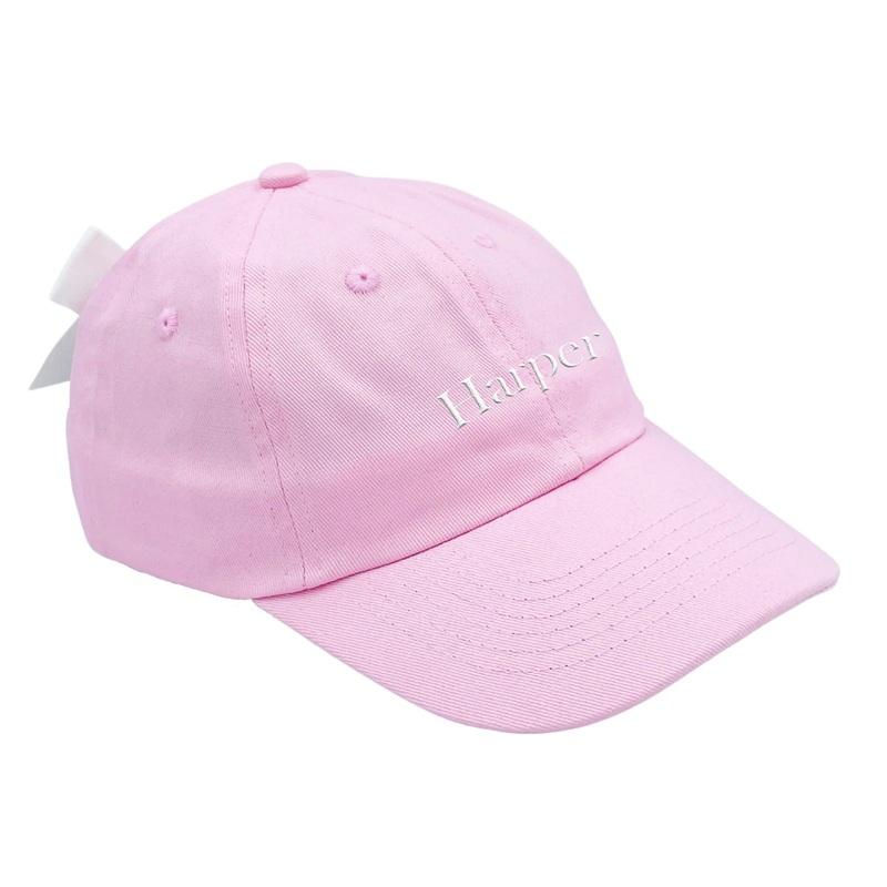 Customizable Bow Baseball Hat in Palmer Pink (Baby)