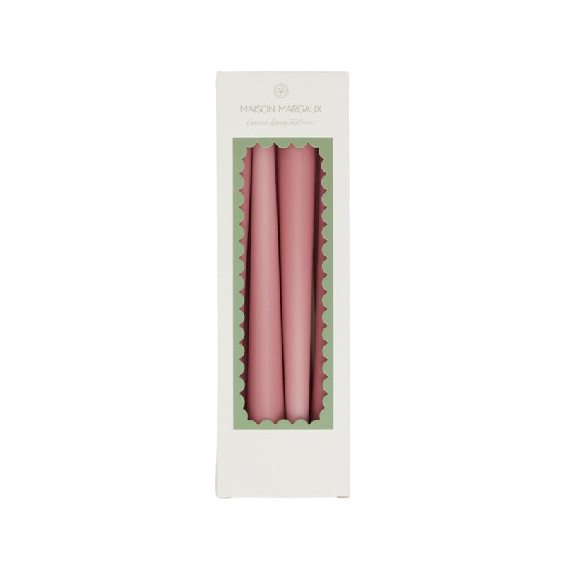 Rose Pink Tapered Candles, Set of 8