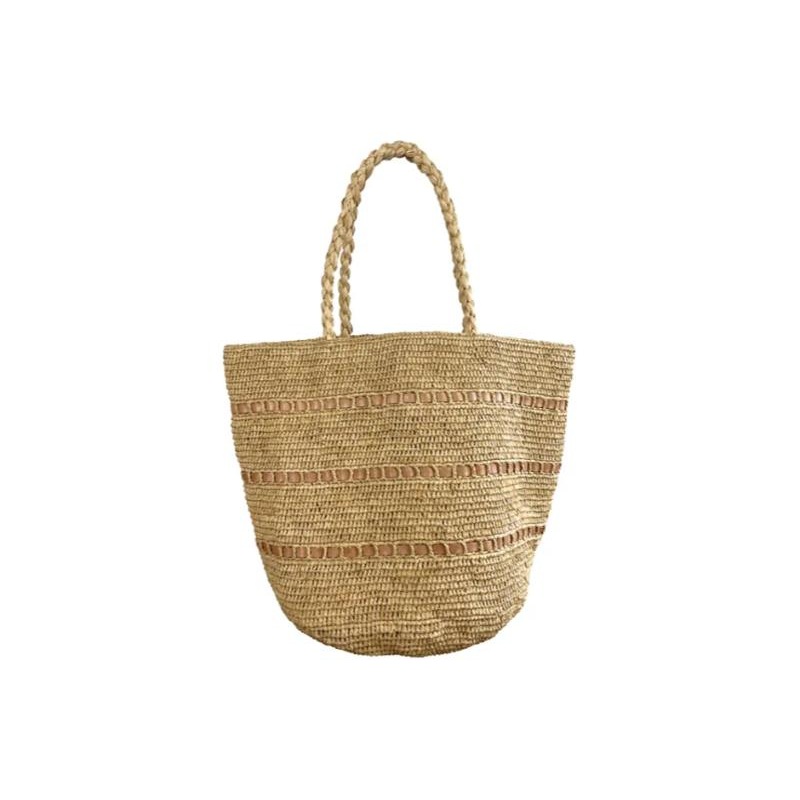 Alice Leather Bag - 3 Laces - Natural - Made in Mada