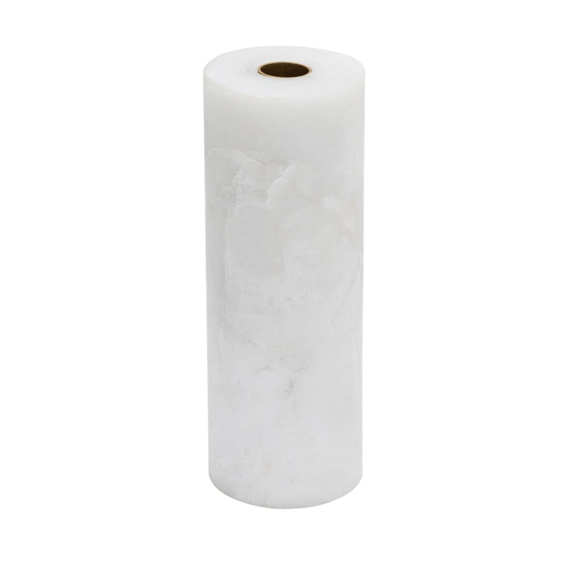 Column Candlestick in White Quartz