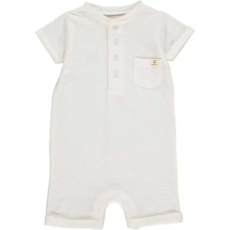 Camborne White Ribbed Romper
