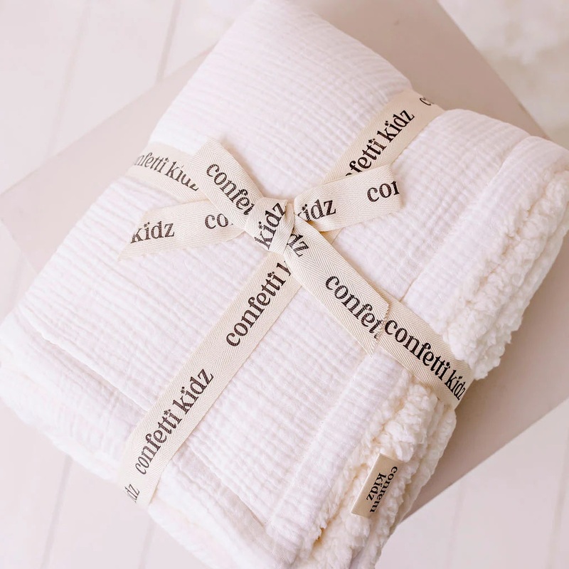 Confetti Kidz Sherpa Blanket - White