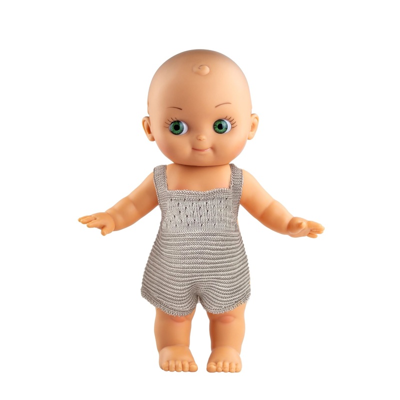 Paola Reina Mini Panchas Doll - Green Eyes with Grey Romper