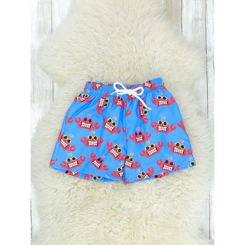 Blue Crabby Swim Trunks