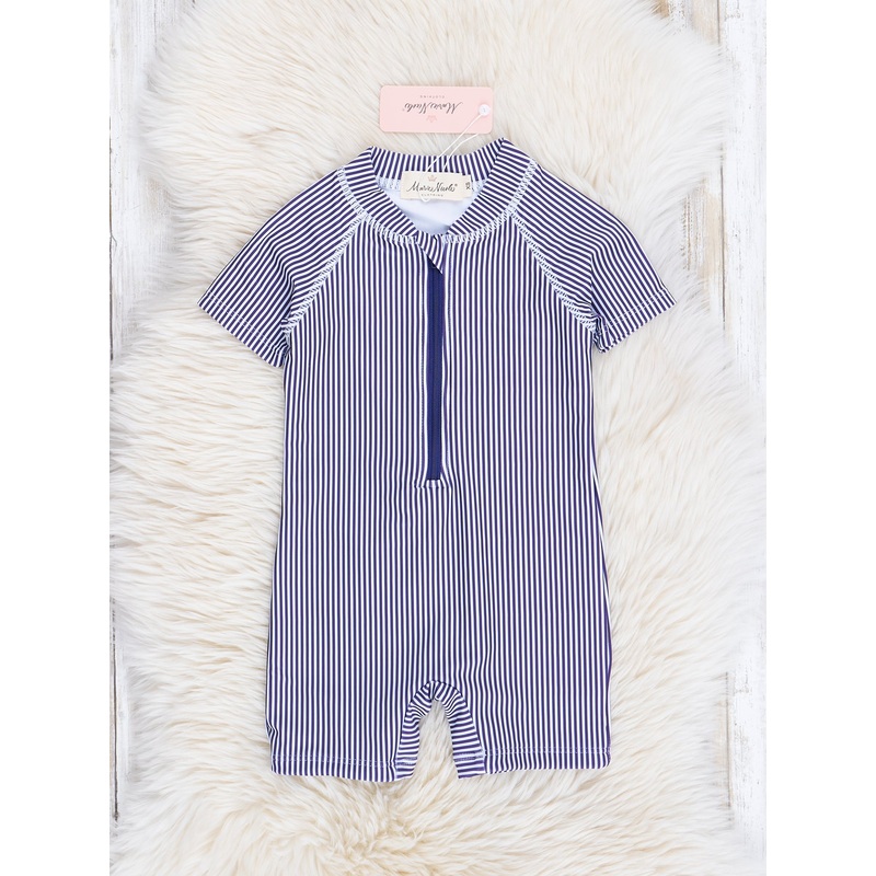 Purple Stripes Zipper Rashguard