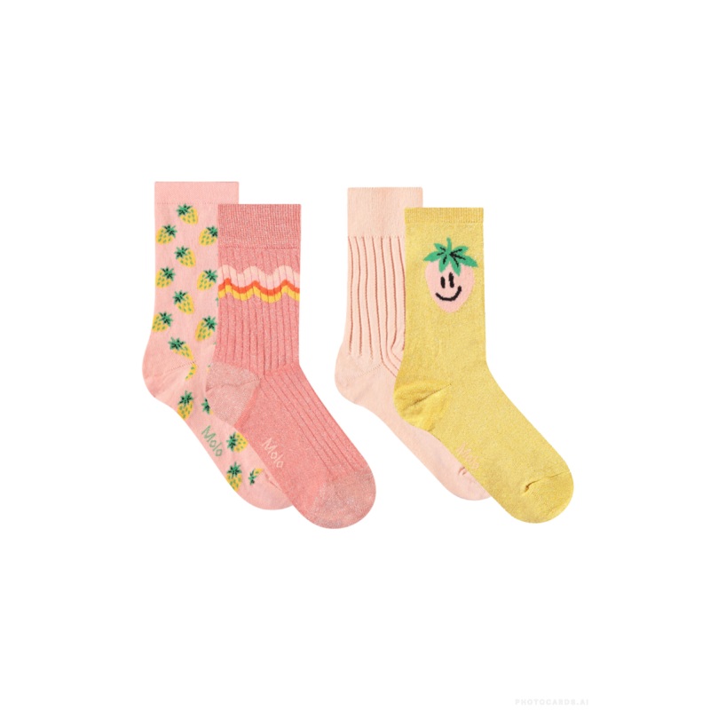 Nomi 4 pk Socks - Warm Coral