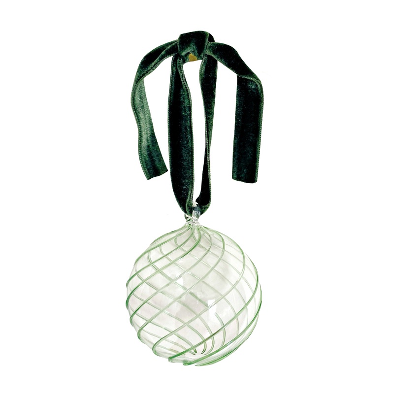 Swirl Glass Bauble in Green