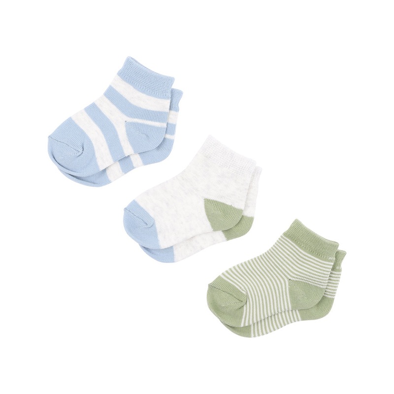 3 PK SOCKS - BLUES & GREENS