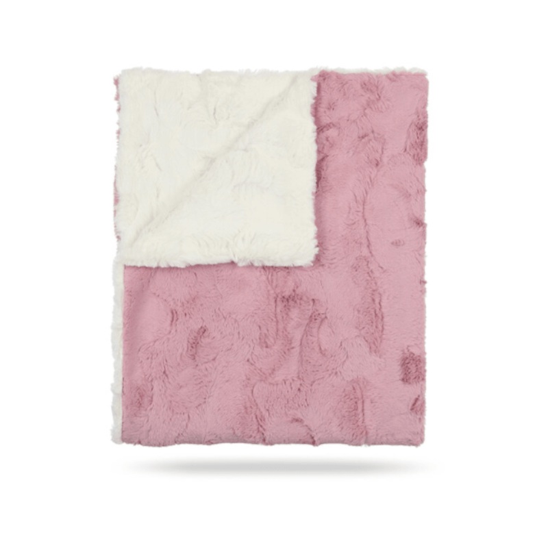 Peluche Lux Fur Blanket Wood Rose and Natural