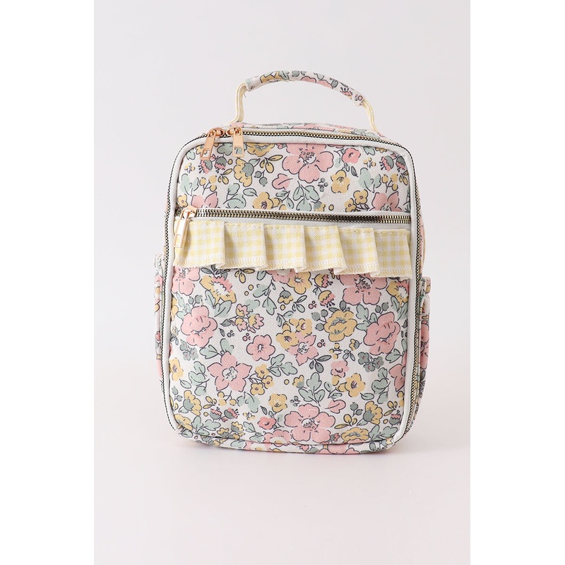 Yellow floral lunch bag