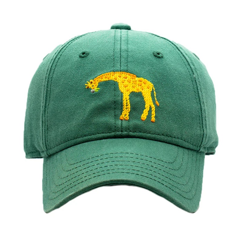 Kids Giraffe on Moss Green Baseball Hat