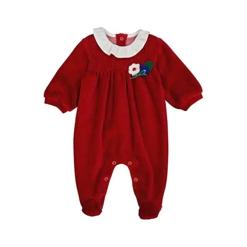 Velour Onesie Cherry  2739