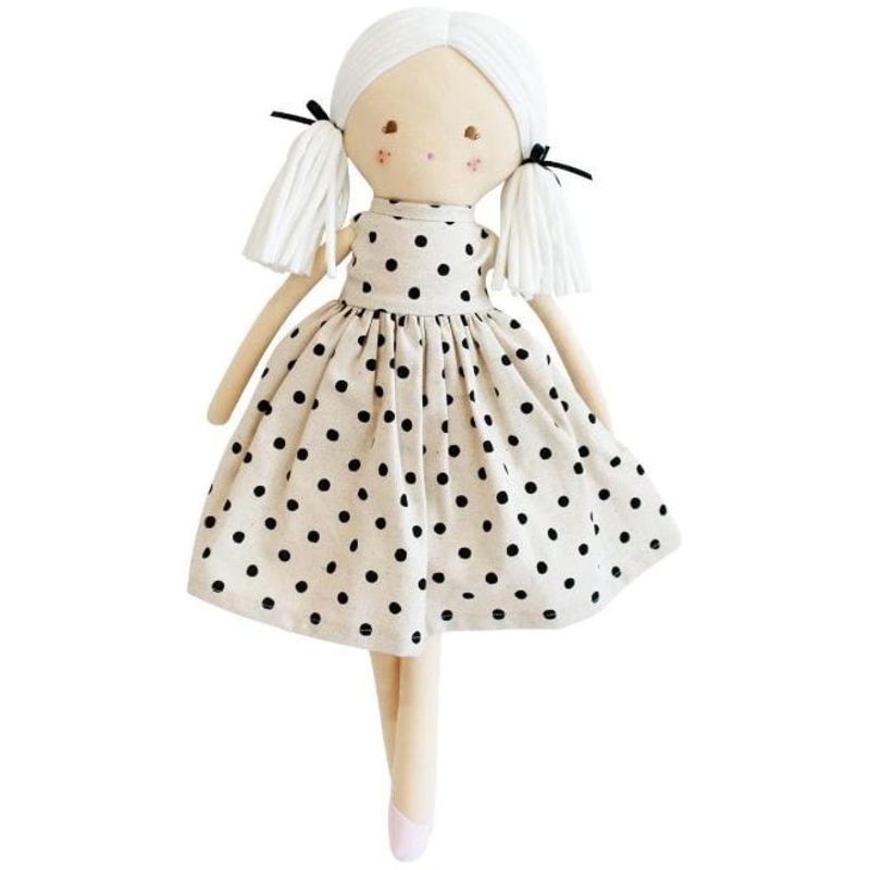 Alimrose Frankie Doll- Black Linen Spot