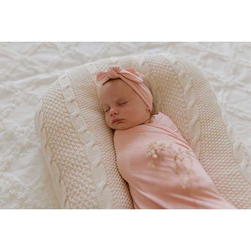 Luna's Treasures Marshmallow Pink Bamboo Jersey Swaddle Wrap