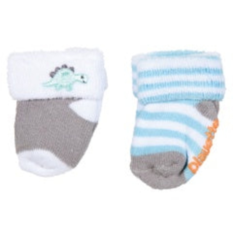 Playette 2pk Booties Socks - Blue 0-3m