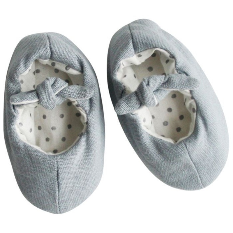Alimrose Bobby Baby Slippers - Grey Linen