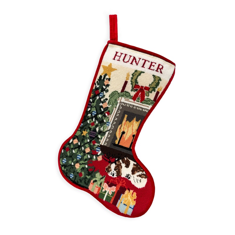 Cozy Hearth Stitched Stocking